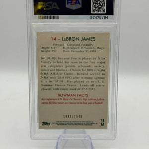2009 Bowman ‘48 LeBron James Blue #14 PSA 6 EX-MT FRENLY BRICKS - Open 7 Days