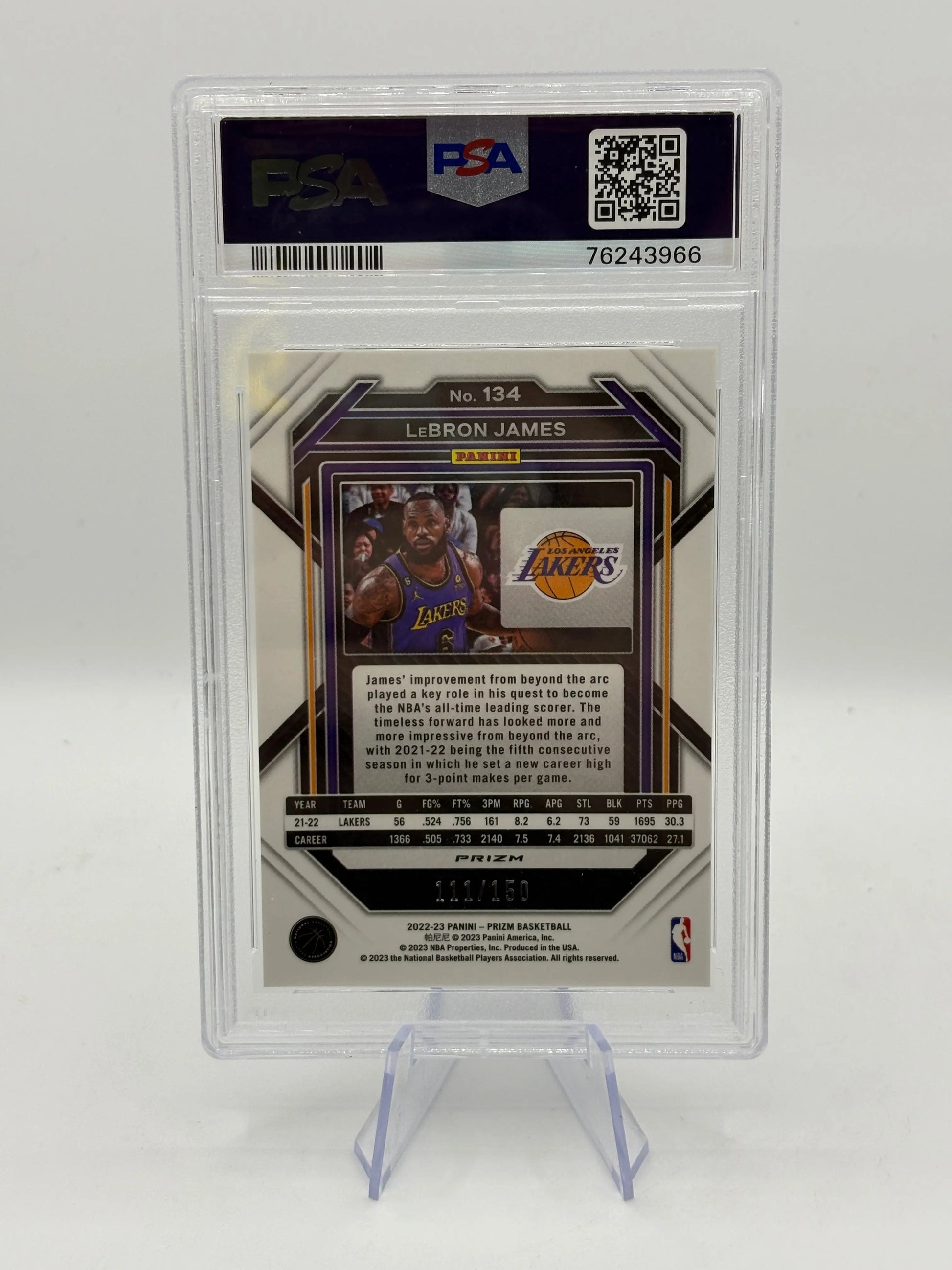 2022 Panini Prizm #134 LeBron James Premium Factory Set PSA 9 MINT FRENLY BRICKS - Open 7 Days