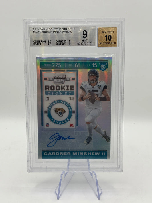 2019 Panini Contenders Optic #172 Gardner Minshew II AUTO BECKETT 9 AUTO 10 FRENLY BRICKS - Open 7 Days