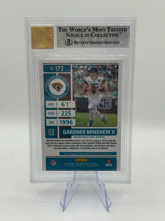 2019 Panini Contenders Optic #172 Gardner Minshew II AUTO BECKETT 9 AUTO 10 FRENLY BRICKS - Open 7 Days