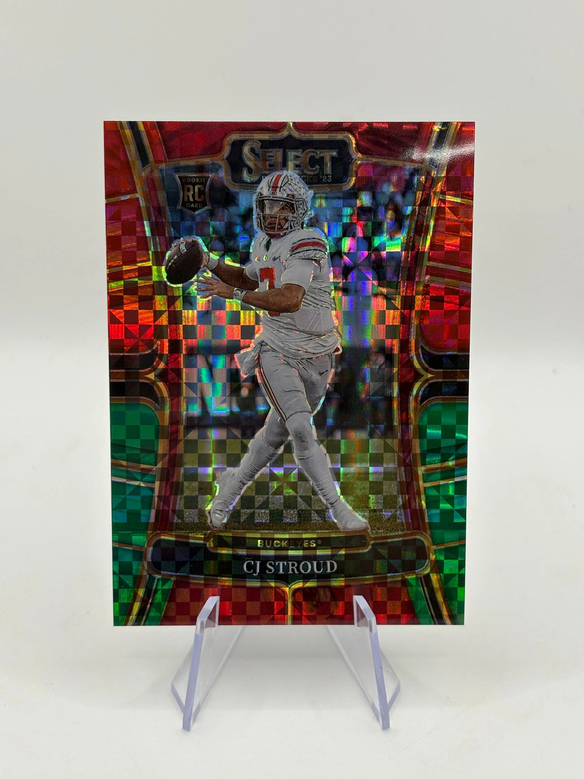 2023 Panini Select Draft C.J. Stroud Red & Green Squares Prizm RC #d /25 FRENLY BRICKS - Open 7 Days