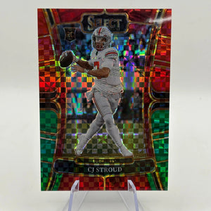 2023 Panini Select Draft C.J. Stroud Red & Green Squares Prizm RC #d /25 FRENLY BRICKS - Open 7 Days