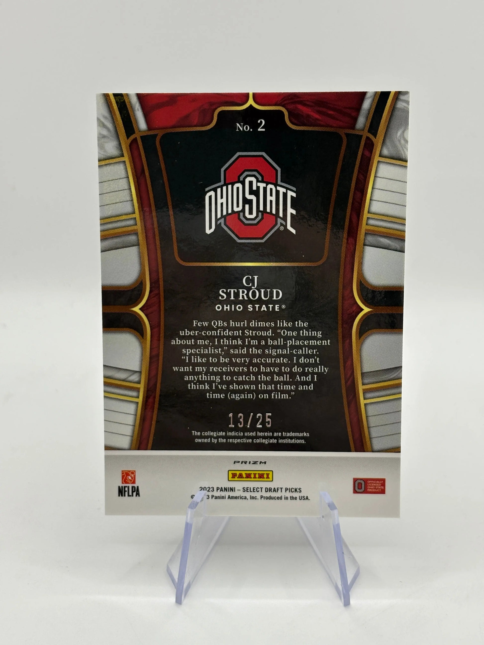 2023 Panini Select Draft C.J. Stroud Red & Green Squares Prizm RC #d /25 FRENLY BRICKS - Open 7 Days