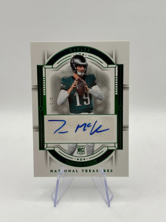 2023 Tanner McKee National Treasures Auto Green /5 Rookie Eagles QB SP FRENLY BRICKS - Open 7 Days
