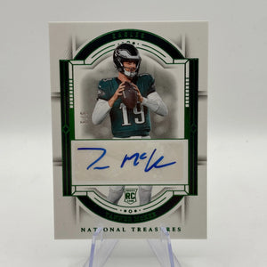 2023 Tanner McKee National Treasures Auto Green /5 Rookie Eagles QB SP FRENLY BRICKS - Open 7 Days