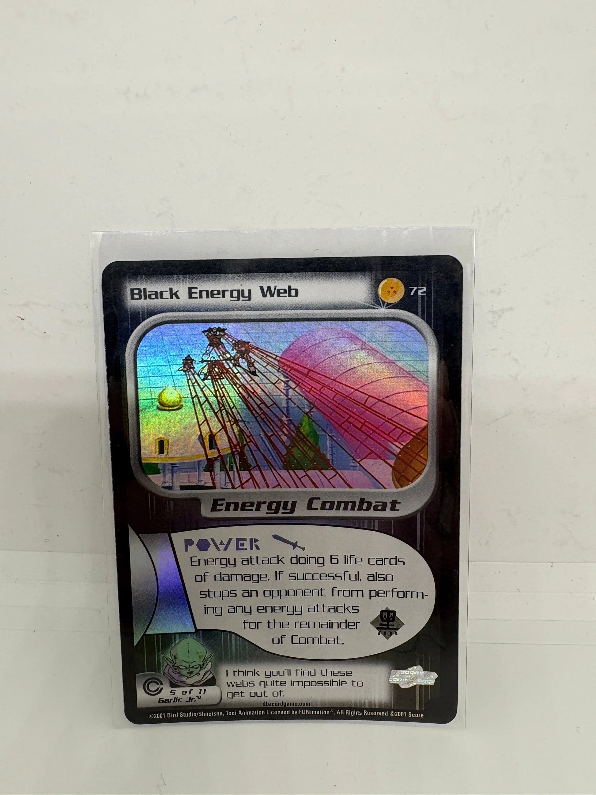 2001 Score Dragon Ball Z TCG Trunks Saga Black Energy Web #72 HOLO FOIL CARD LP FRENLY BRICKS - Open 7 Days