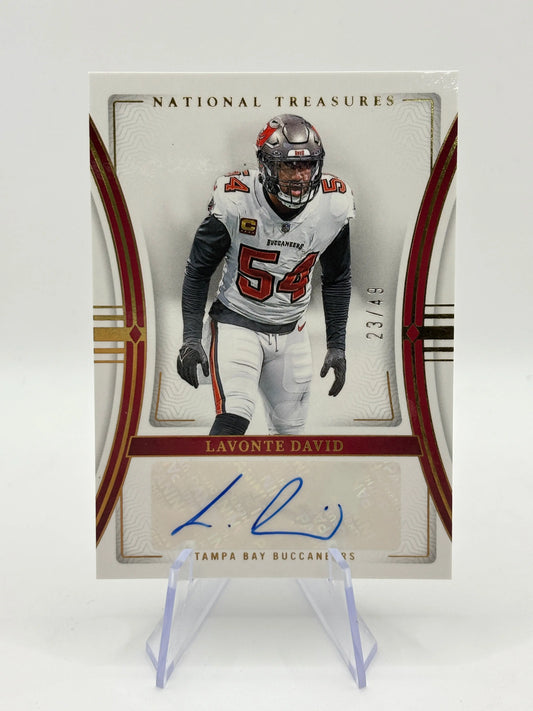 2023 National Treasures Lavonte David Signatures Auto #/49 FRENLY BRICKS - Open 7 Days