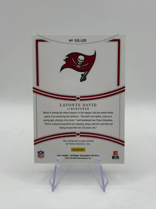2023 National Treasures Lavonte David Signatures Auto #/49 FRENLY BRICKS - Open 7 Days