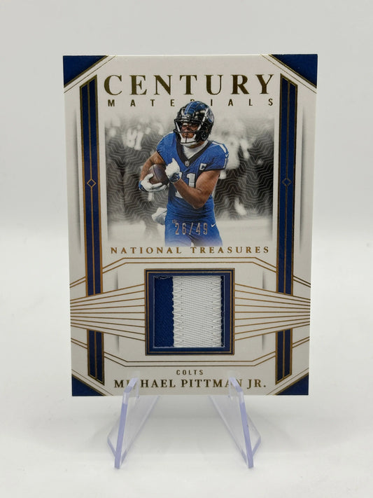 2023 Panini National Treasures Football Century Materials Michael Pittman Jr. /49 FRENLY BRICKS - Open 7 Days