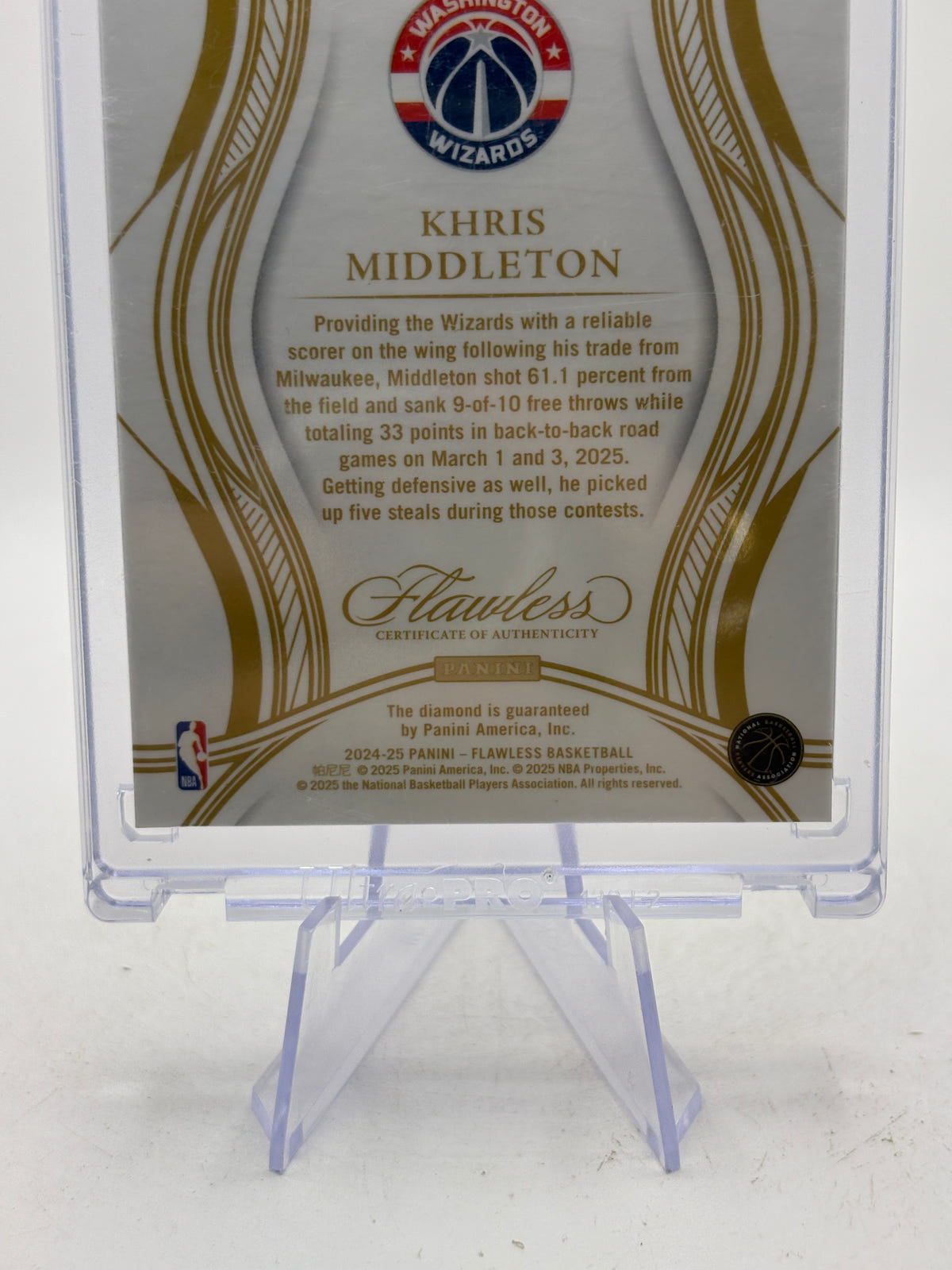 Khris Middleton 2024-25 Panini Flawless 15/20 Silver Parallel Diamond #41 image 4