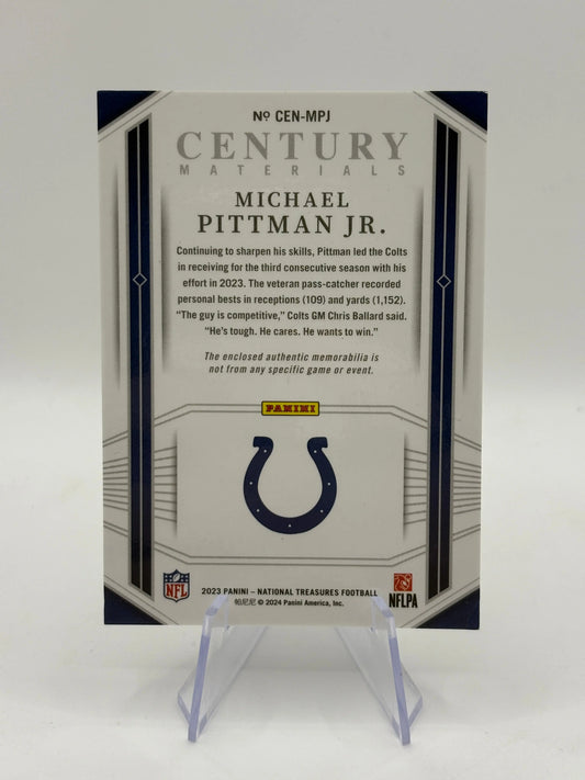 2023 Panini National Treasures Football Century Materials Michael Pittman Jr. /49 FRENLY BRICKS - Open 7 Days