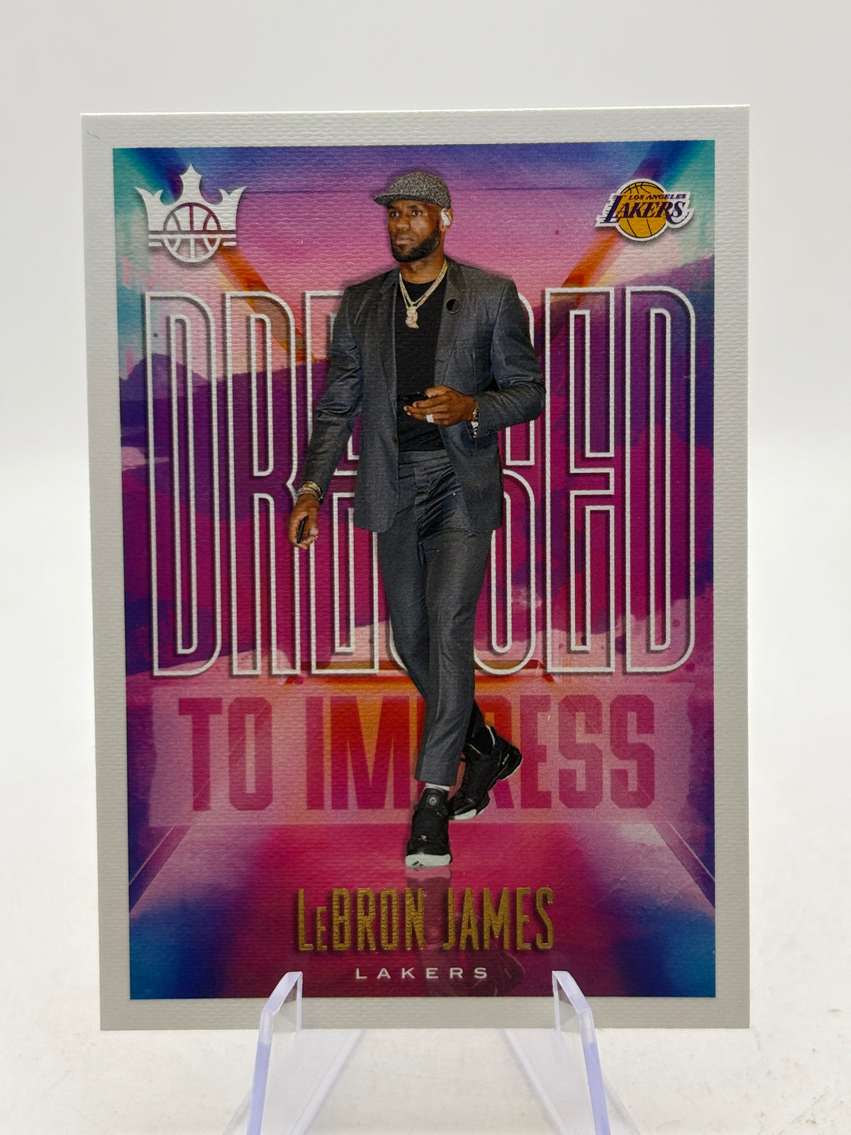 2019-20 Panini Court Kings LeBron James # Dressed to imPRESS Lakers Card image 1