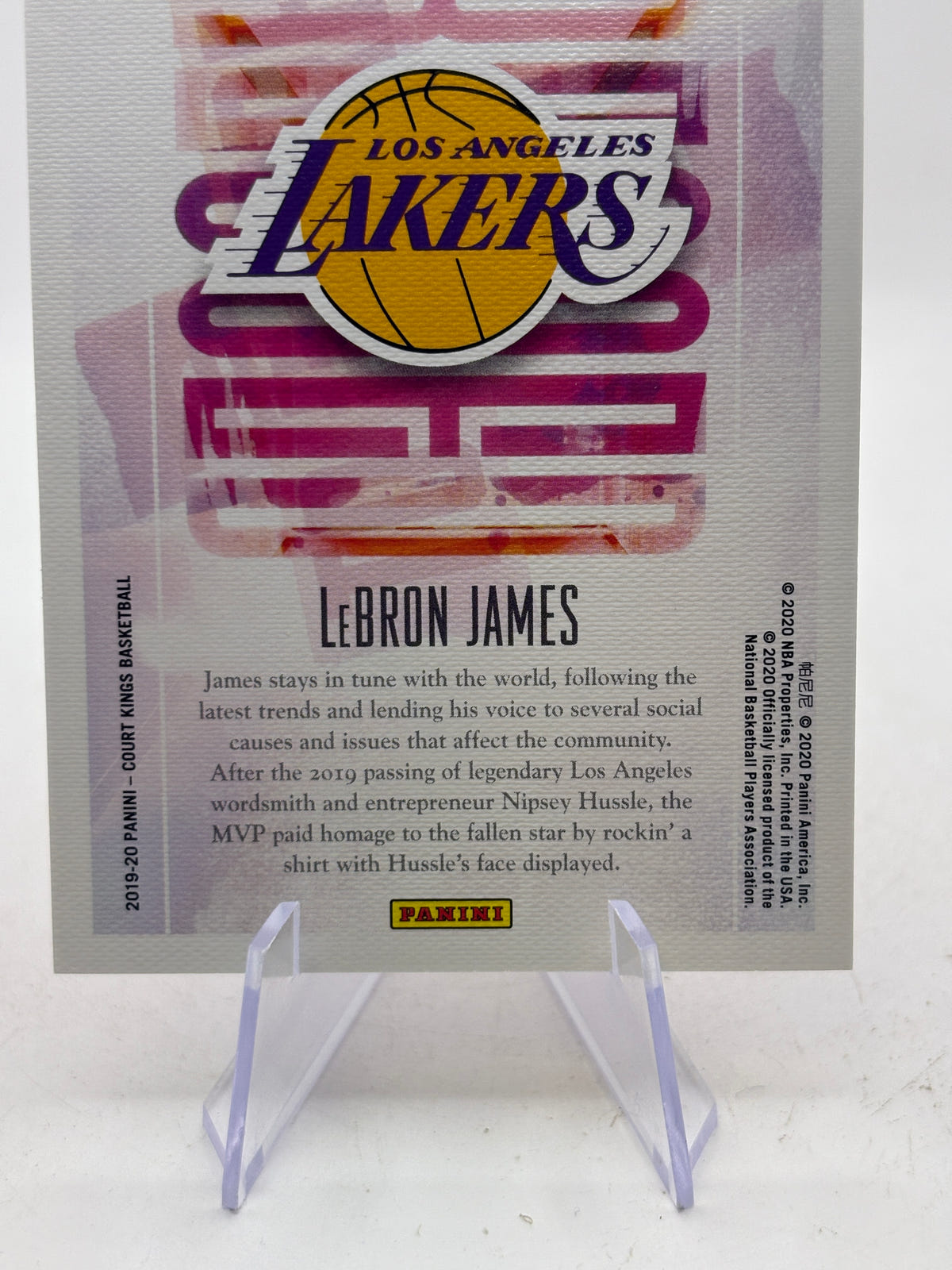 2019-20 Panini Court Kings LeBron James # Dressed to imPRESS Lakers Card image 4