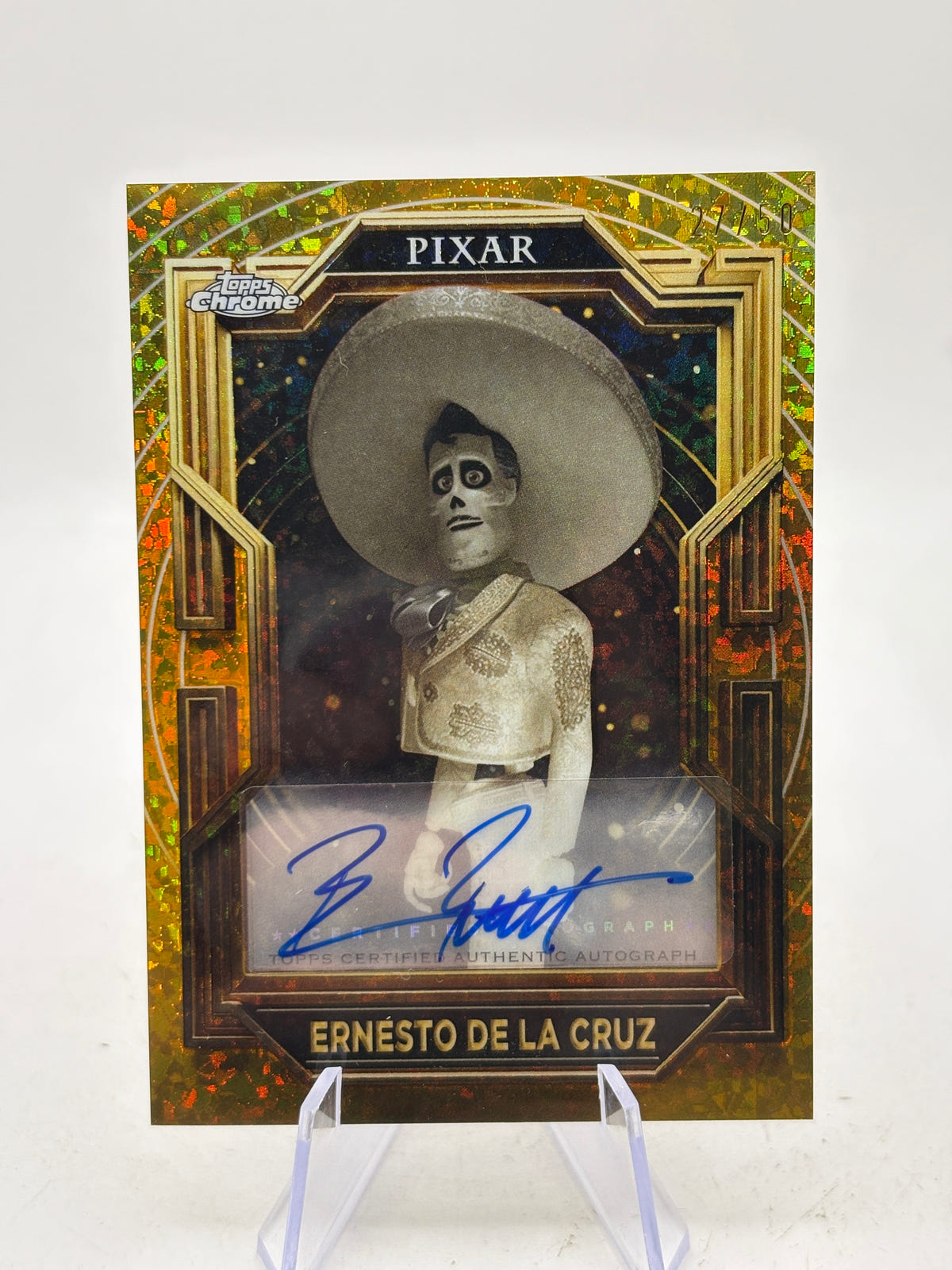 2025 Topps Pixar Gold Benjamin Bratt - Ernesto de la Cruz Auto /50 Coco #AA-BR image 1
