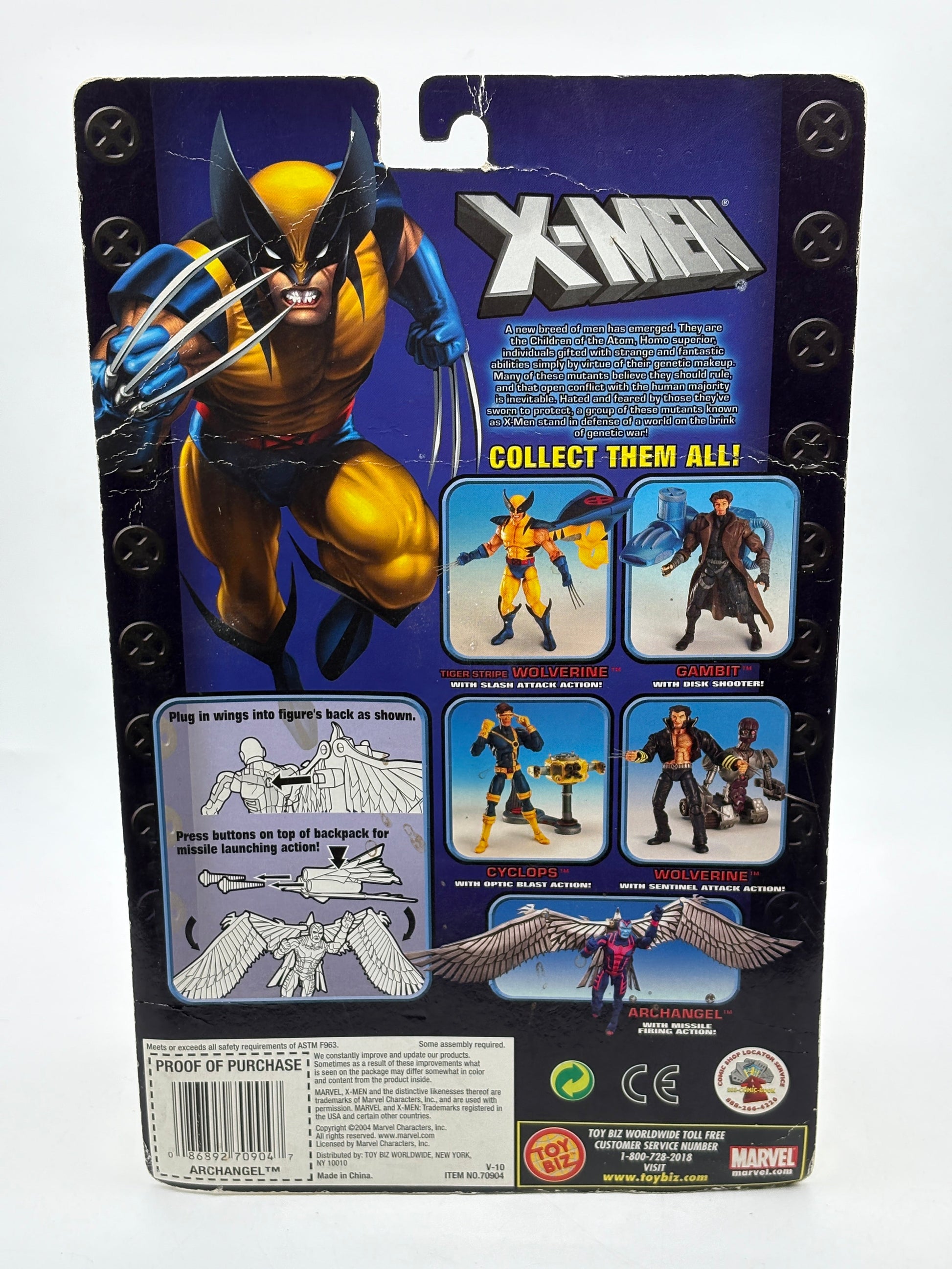 Toybiz X-Men Classics 2004 Archangel With Missile Firing Action! Sealed FRENLY BRICKS - Open 7 Days