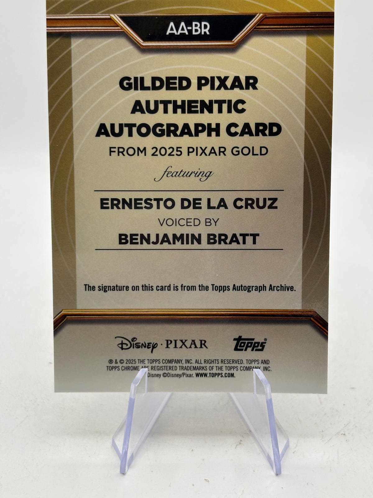 2025 Topps Pixar Gold Benjamin Bratt - Ernesto de la Cruz Auto /50 Coco #AA-BR image 4
