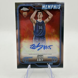 2024-25 Topps Chrome Basketball ZACH EDEY Topps Chrome Rookie Auto Base #ZED FRENLY BRICKS - Open 7 Days