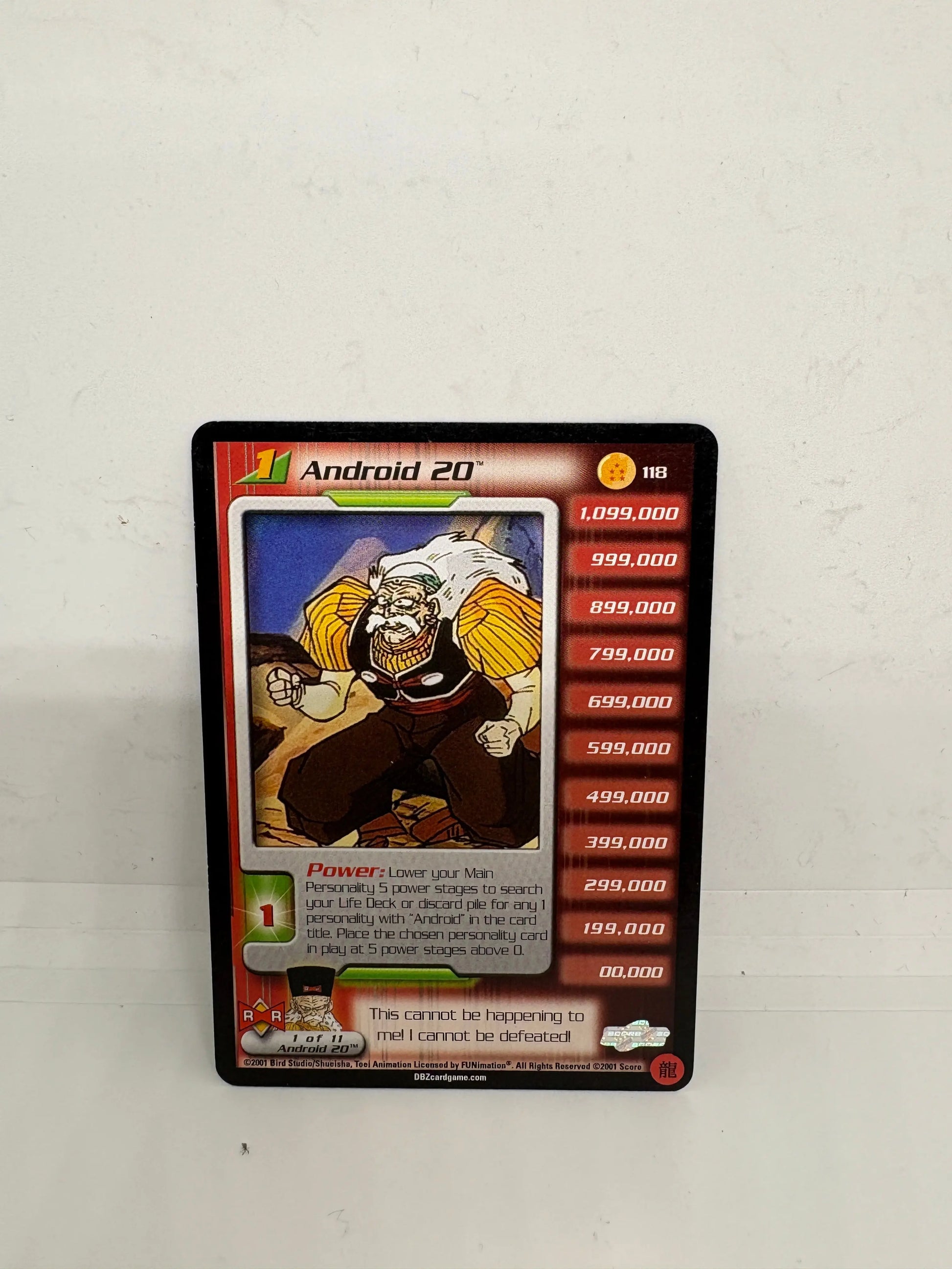 Android 20 Rare DBZ TCG 118 LV4 Dragon Ball Z Score CCG LP FRENLY BRICKS - Open 7 Days