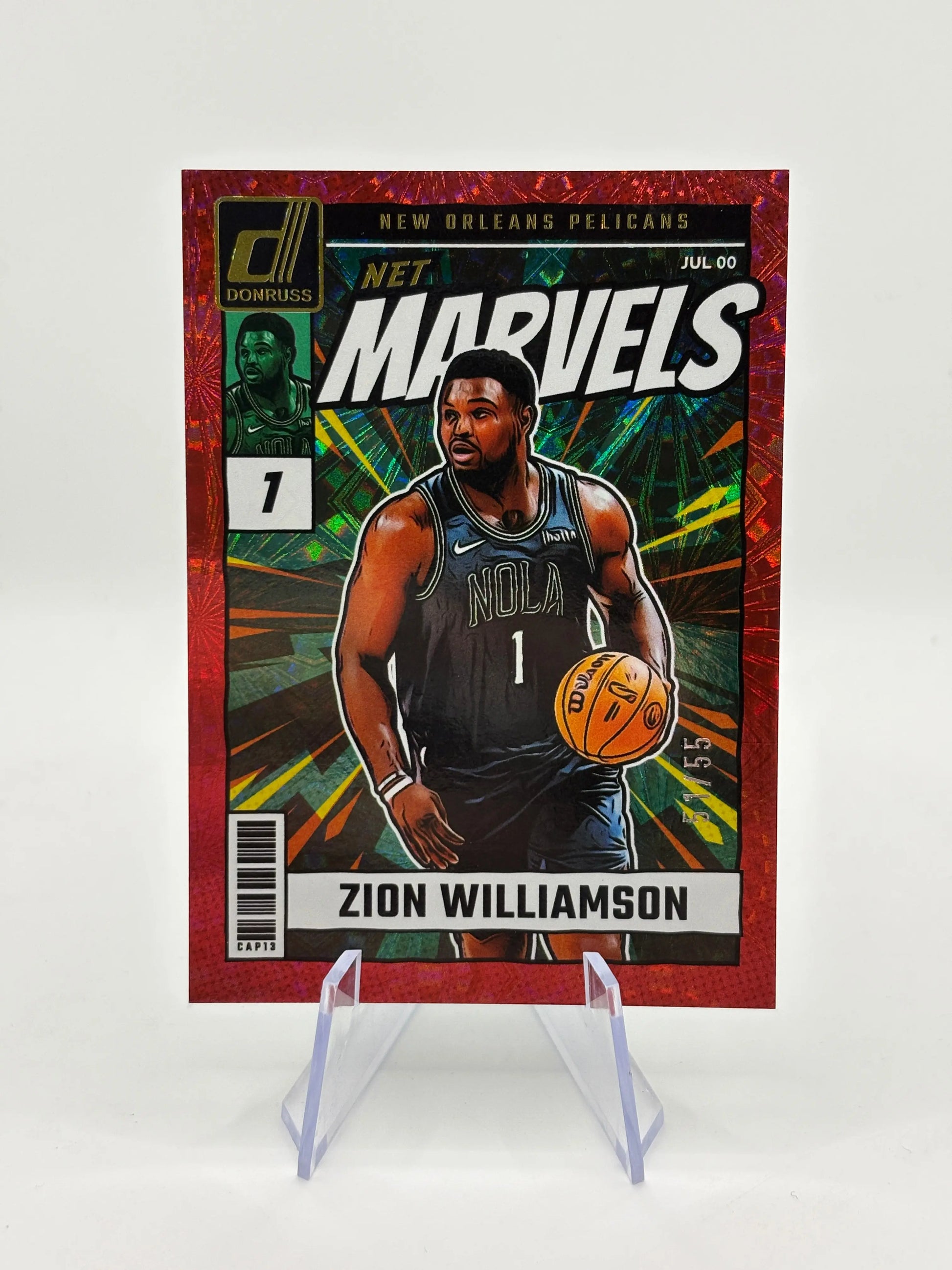 2024-25 DONRUSS ZION WILLIAMSON #18 NET MARVELS NEW ORLEANS PELICANS /55 FRENLY BRICKS - Open 7 Days