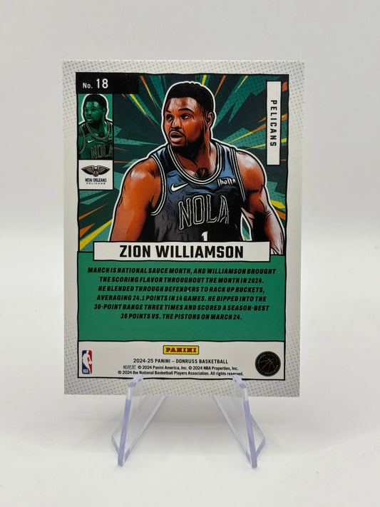 2024-25 DONRUSS ZION WILLIAMSON #18 NET MARVELS NEW ORLEANS PELICANS /55 FRENLY BRICKS - Open 7 Days