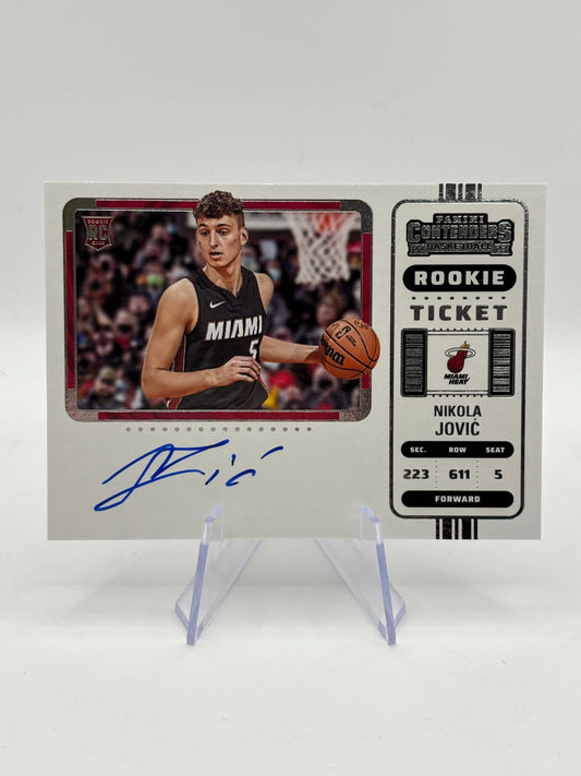 2022-23 Panini Contenders Basketball #135 Nikola Jovic Rookie Ticket Auto FRENLY BRICKS - Open 7 Days