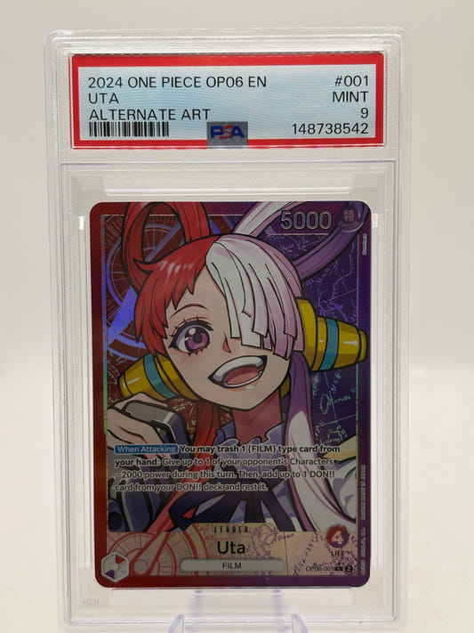 2024 One Piece OP06 - Uta OP06-001 L* Alt Art PSA 9