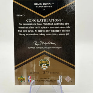 Kevin Durant, 2007-2008, SPX Freshman Orientation Jersey Card FRENLY BRICKS - Open 7 Days