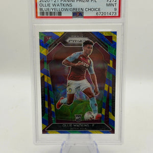 2020-21 Panini Prizm #272 Ollie Watkins PSA 9 BLUE/YELLOW/GREEN CHOICE FRENLY BRICKS - Open 7 Days