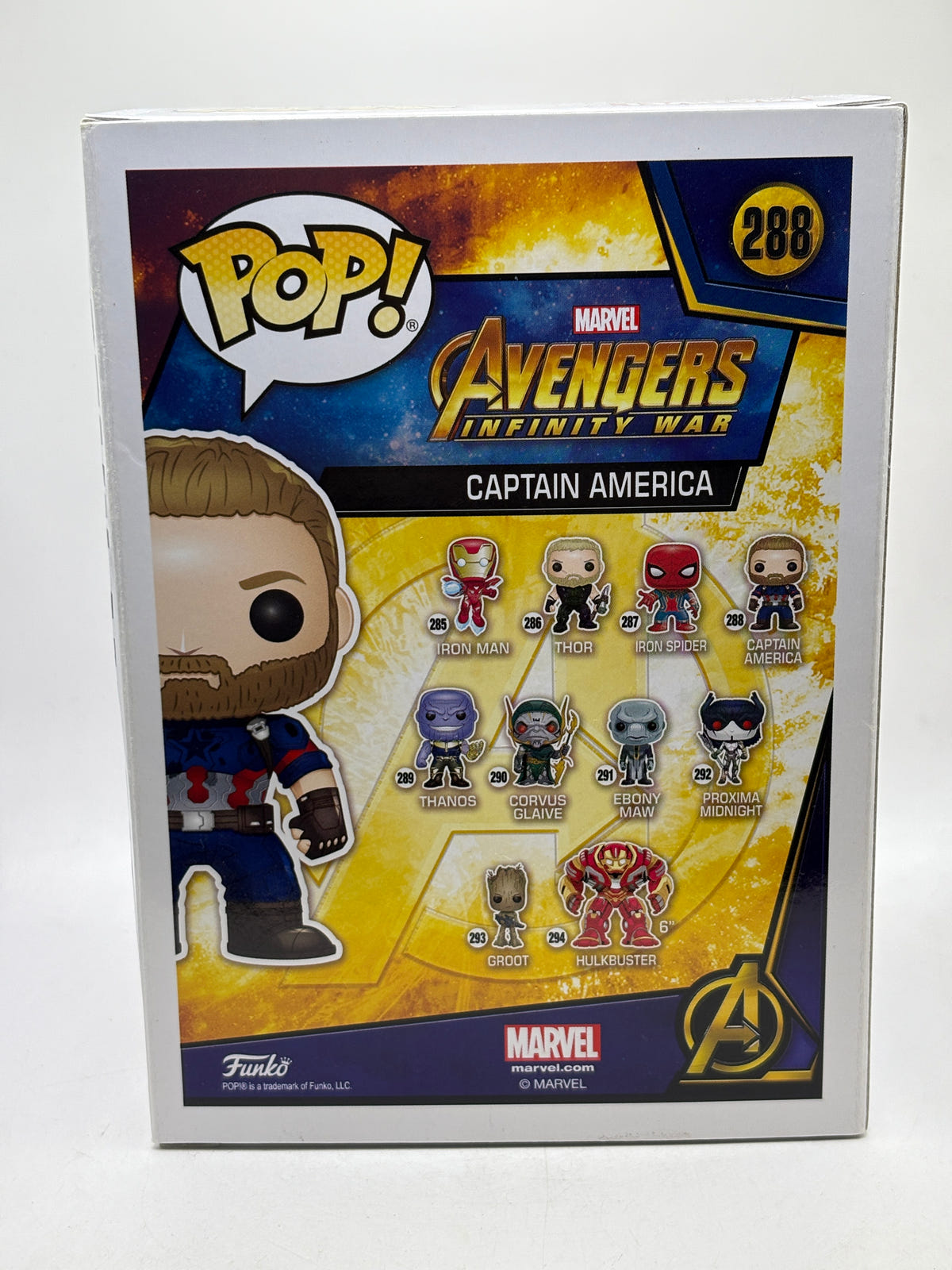 Funko POP! Avengers #288 Captain America Vinyl Bobble-Head - photo 3 image 3