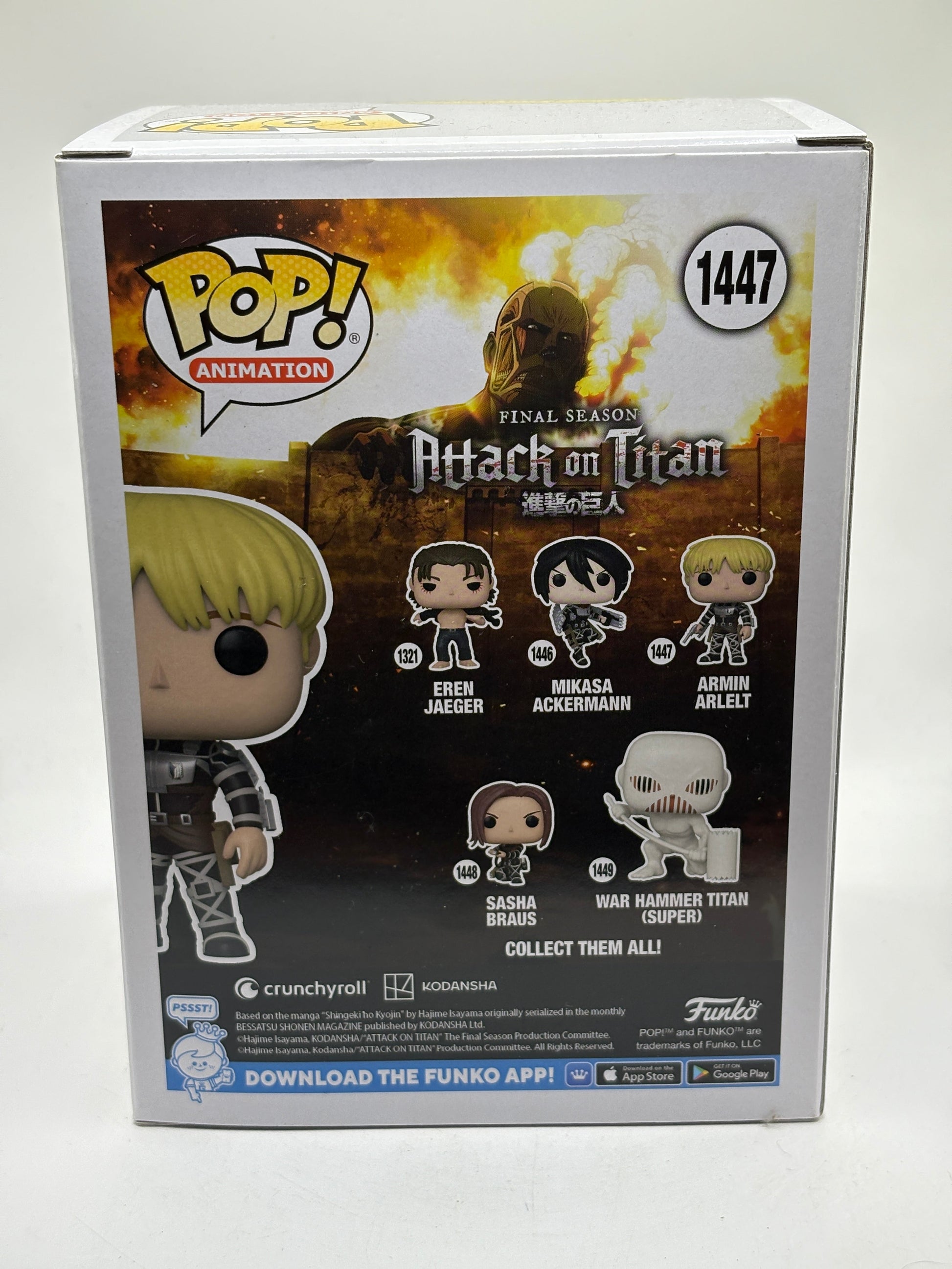 Funko POP! Animation Attack on Titan #1447 Armin Arlelt Limited Chase Edition FRENLY BRICKS - Open 7 Days