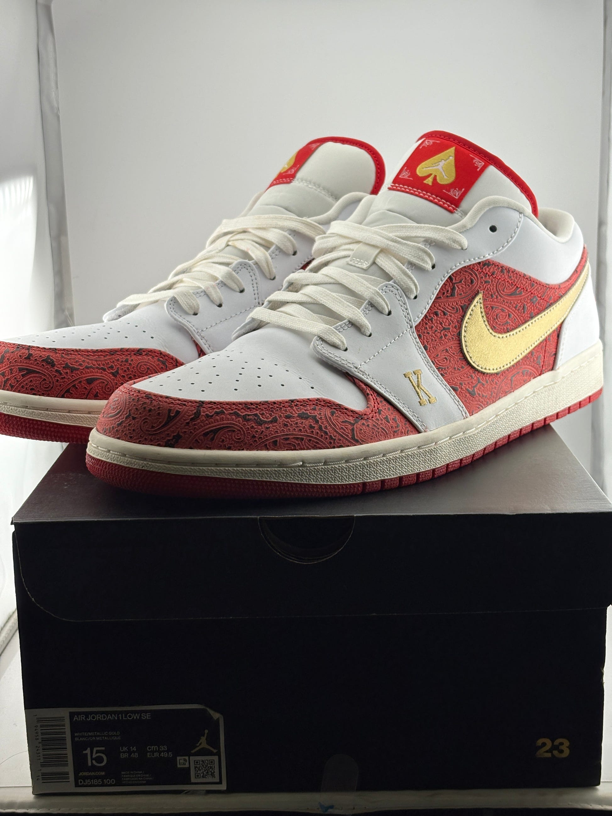 Nike Air Jordan 1 Low SE - Spades SIZE US 15 - DJ5185 100 NEW with Box FRENLY BRICKS - Open 7 Days image 1