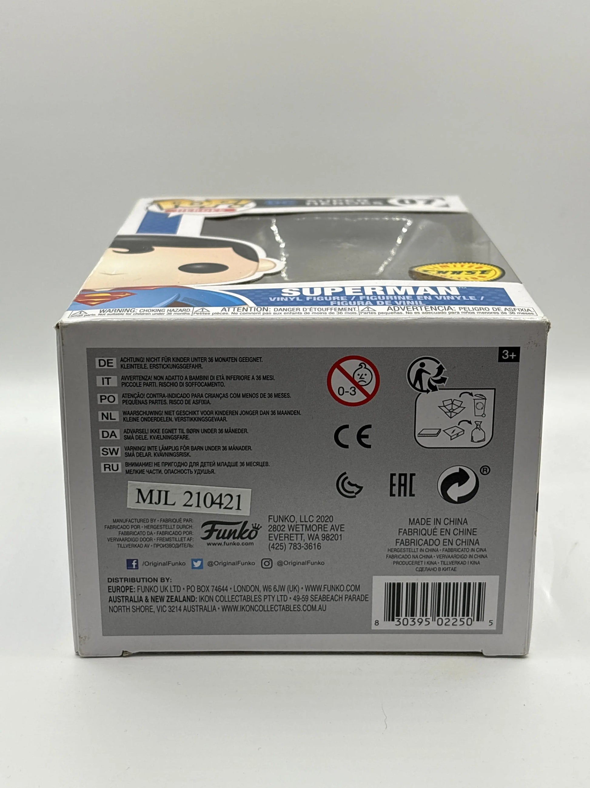 Funko POP! Heroes DC Super Heroes Superman Metallic #07 Limited Chase Edition FRENLY BRICKS - Open 7 Days