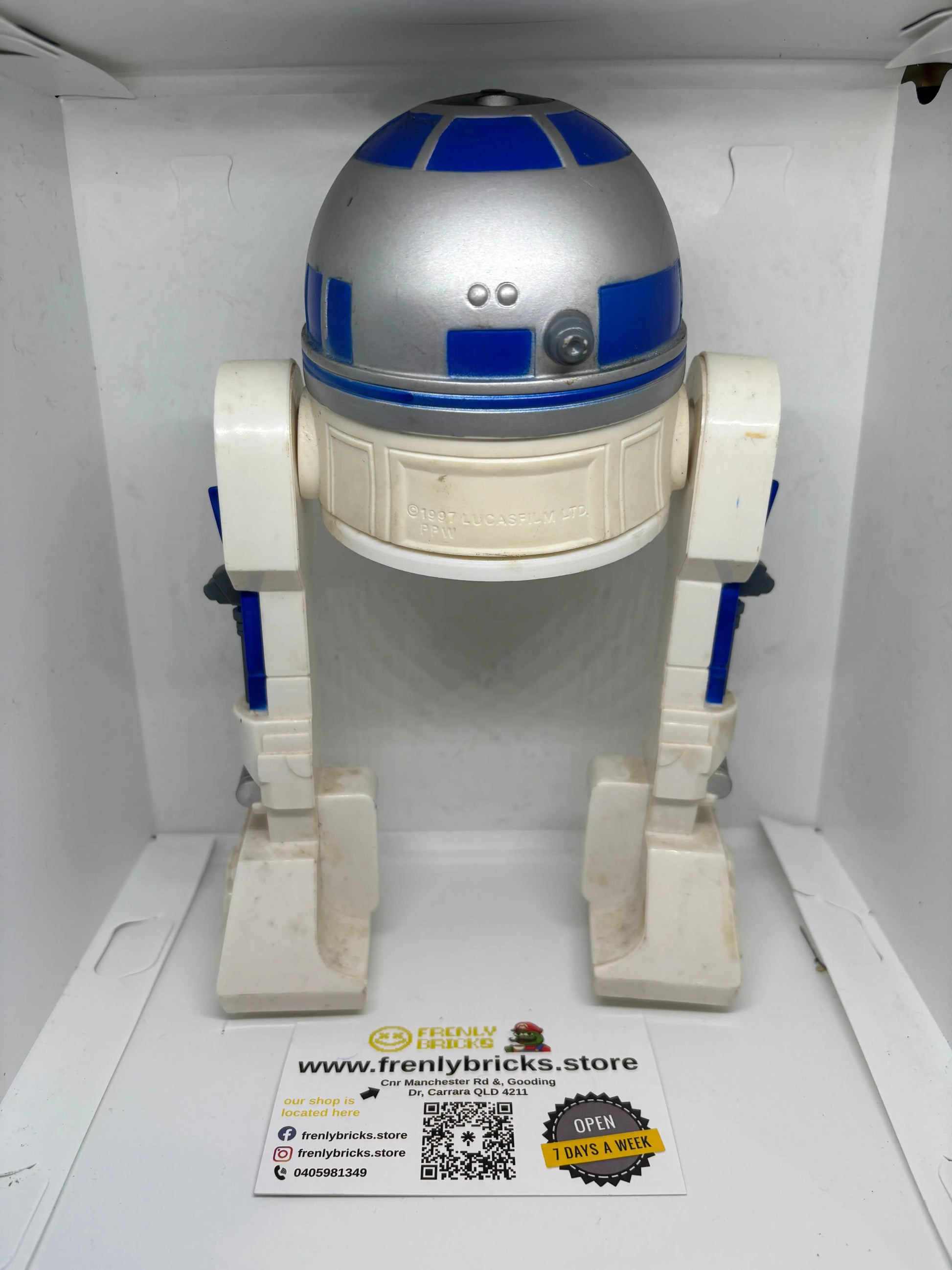 1997 Lucas Films STAR WARS R2-D2 Robot Drink topper, Promotional meal toy FRENLY BRICKS - Open 7 Days