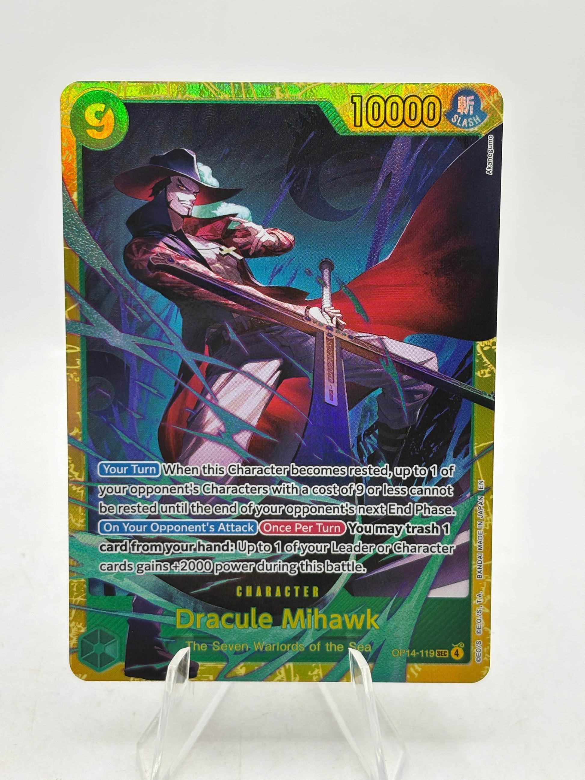 One Piece TCG OP14 - Dracule Mihawk OP14-119 SEC NM FRENLY BRICKS - Open 7 Days image 1