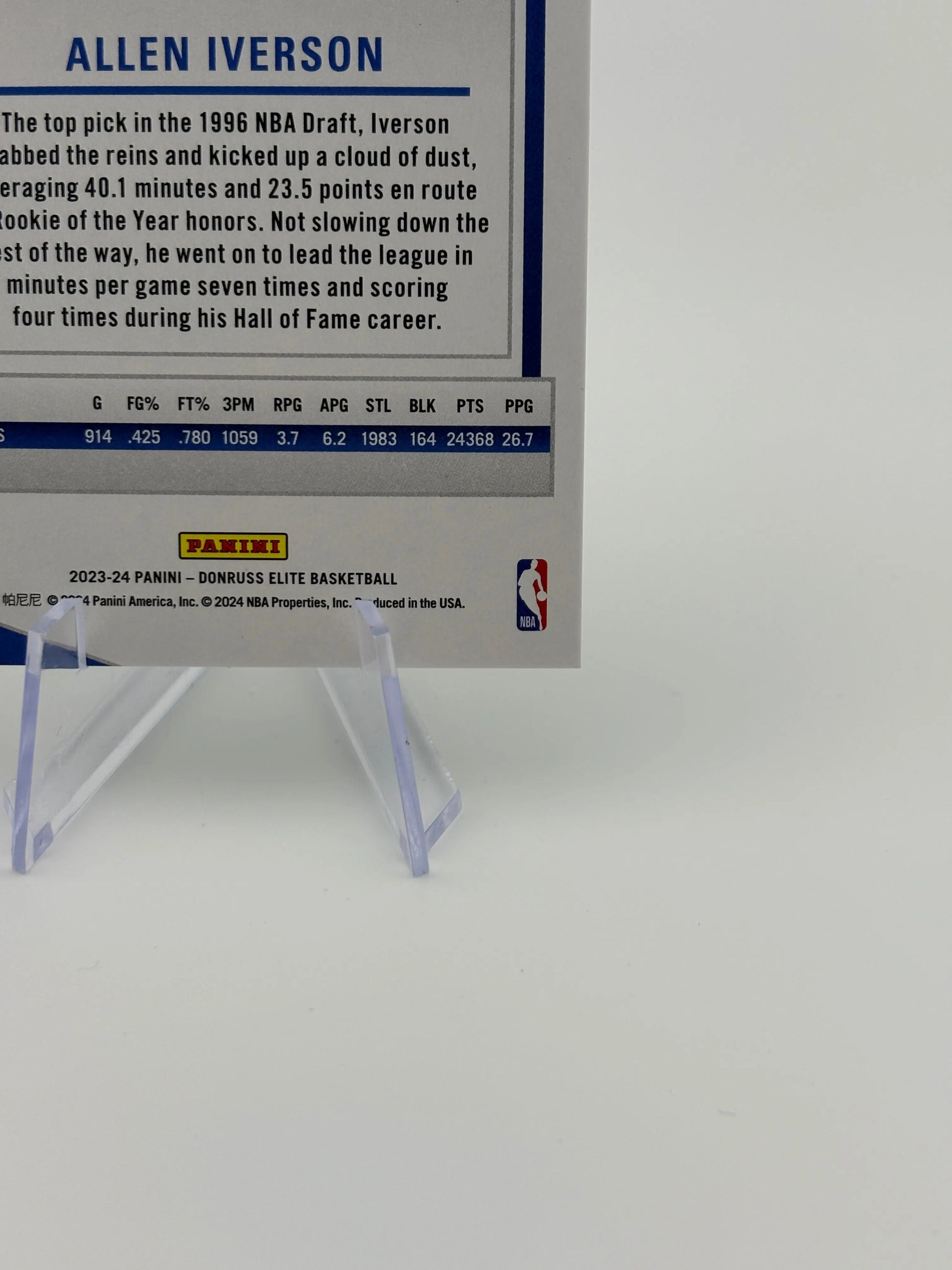 2023-24 Panini Donruss Elite Basketball Allen Iverson 13/24 International Hyper Green FRENLY BRICKS - Open 7 Days