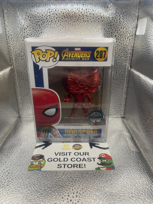 Avengers: Infinity War - Iron Spider (Red Chrome) #287 Exclusive Funko Pop Vinyl FRENLY BRICKS - Open 7 Days