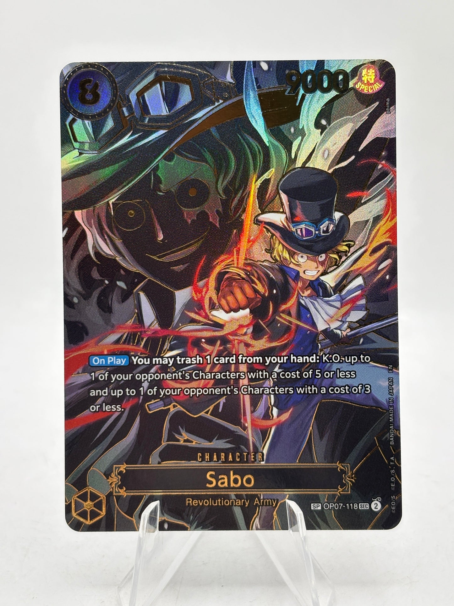 One Piece TCG OP07 - Sabo OP07-118 SEC SP Alternate Art NM FRENLY BRICKS - Open 7 Days