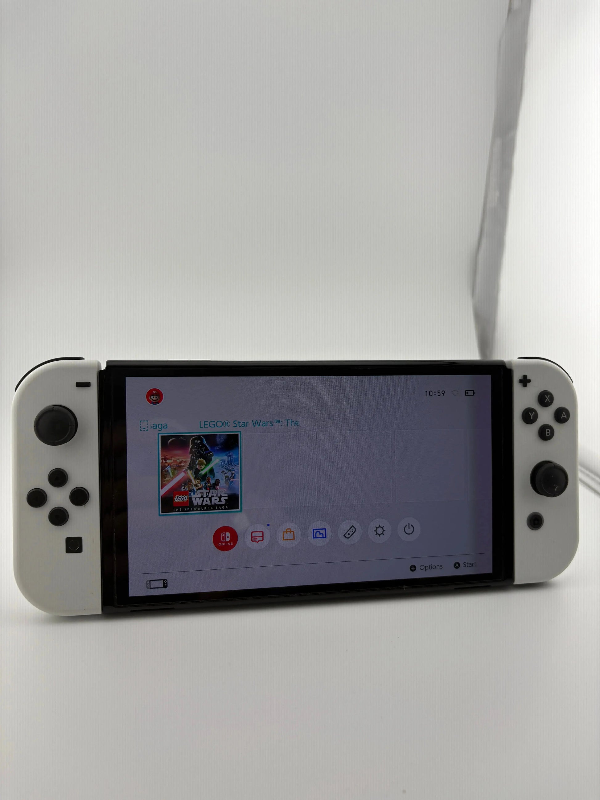 Nintendo Switch OLED MODEL Handheld Complete OOB W/ Charger, Base, 2 Games Lego Movie & Fast Furious FRENLY BRICKS - Open 7 Days