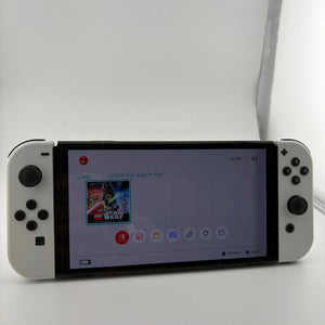 Nintendo Switch OLED MODEL Handheld Complete OOB W/ Charger, Base, 2 Games Lego Movie & Fast Furious FRENLY BRICKS - Open 7 Days