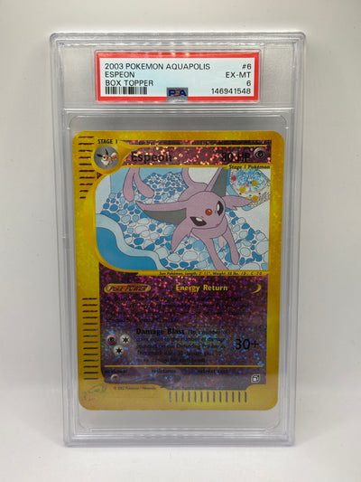 2003 Pokemon Aquapolis #6/12 Espeon Box Topper PSA 6 Holo