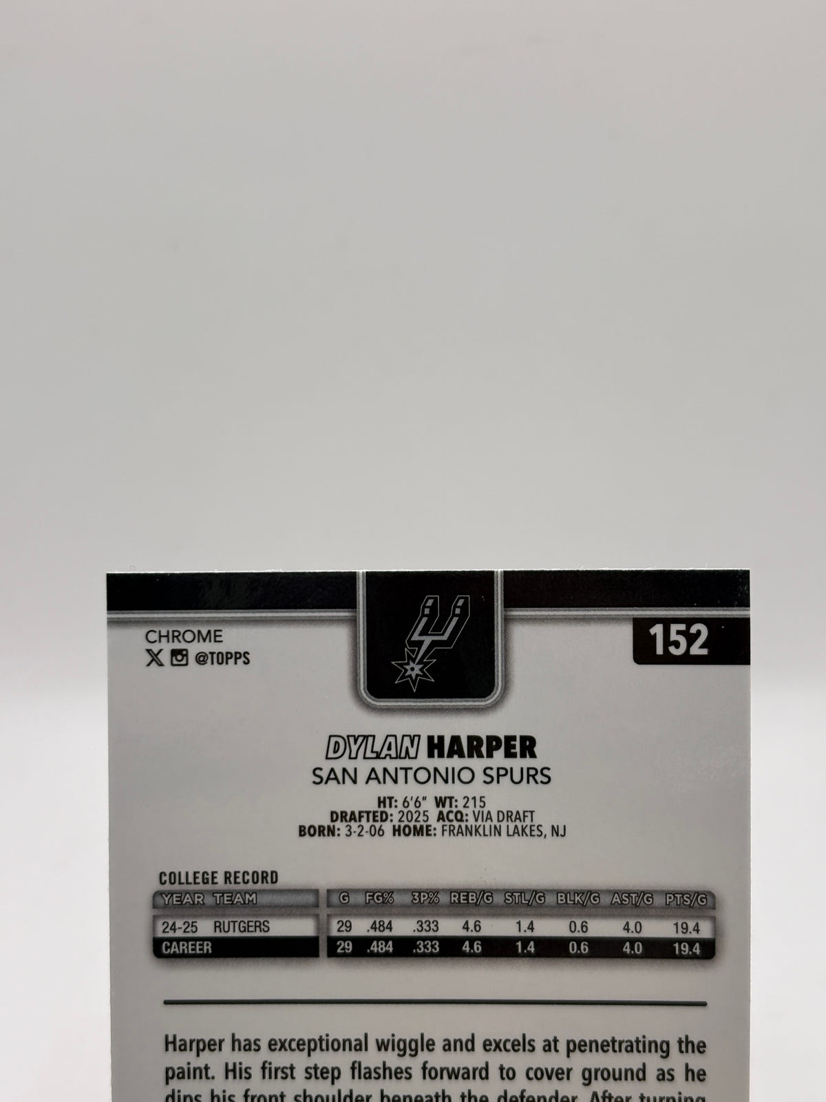 2025-26 Topps Chrome Update Dylan Harper Ray Wave image 3