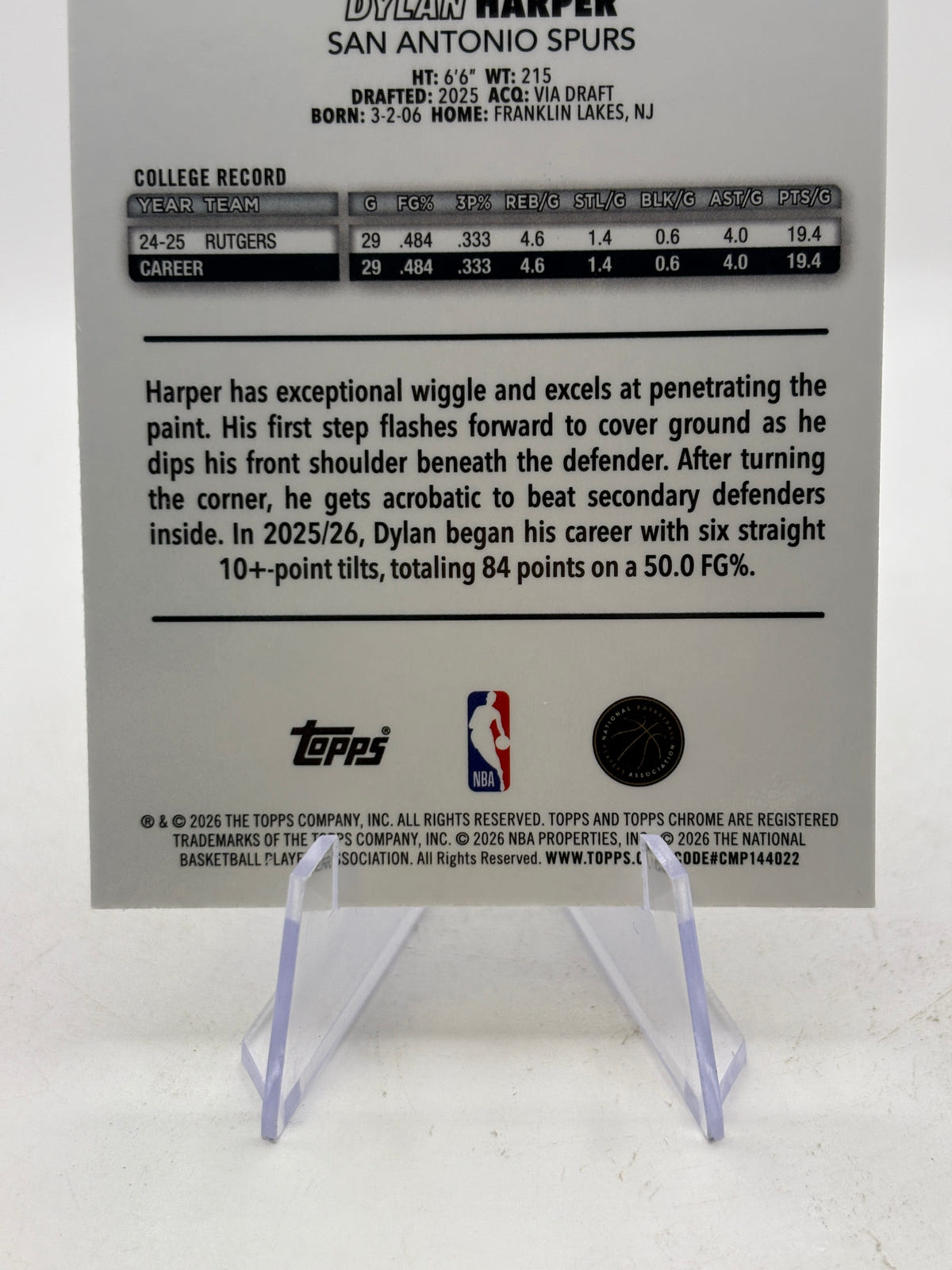 2025-26 Topps Chrome Update Dylan Harper Ray Wave image 4