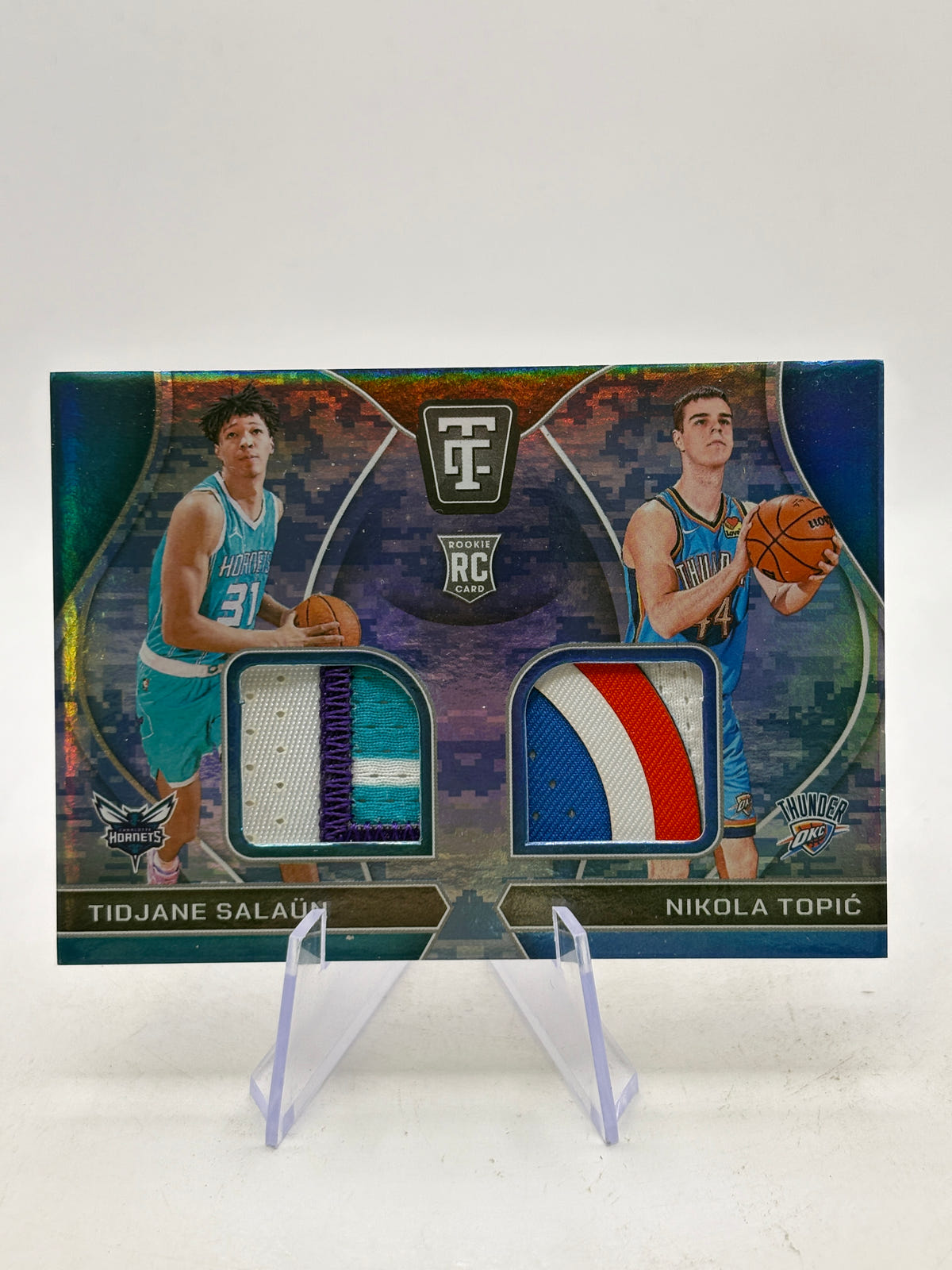 2024-25 Panini Totally Certified #RDS-TSN Tidjane Salaun Nikola Topic 05/35 Blue Camo Dual Patch image 1
