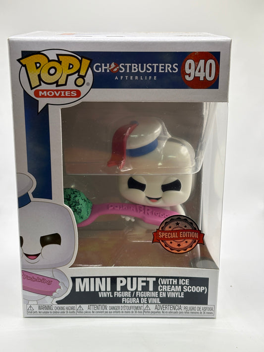 Funko POP! Movies Ghostbusters Afterlife #940 Mini Puft with Ice Cream Scoop SE FRENLY BRICKS - Open 7 Days