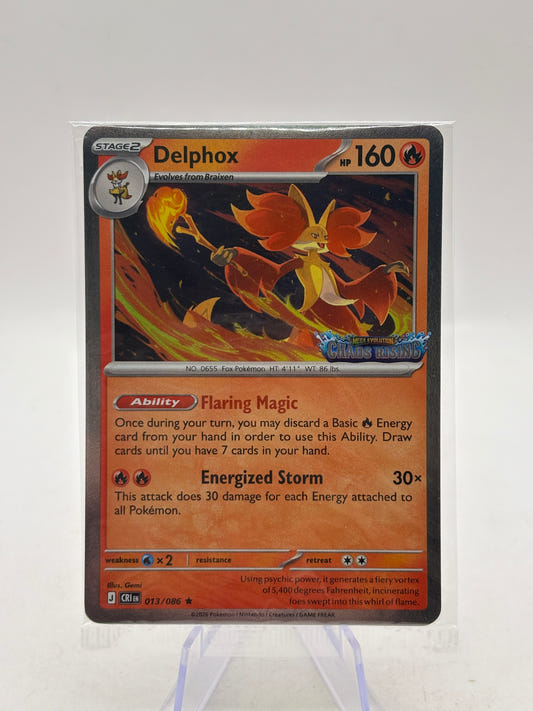 Pokémon TCG Delphox 013/086 Stamp Promo | Chaos Rising | Méga Evolution | Sealed