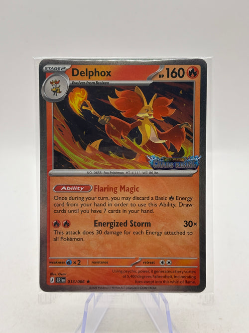 Pokémon TCG Delphox 013/086 Stamp Promo | Chaos Rising | Méga Evolution | Sealed