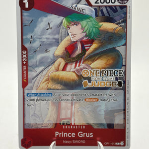 One Piece TCG OP11 - Prince Grus OP11-013 R Judge Stamp Promo FRENLY BRICKS - Open 7 Days
