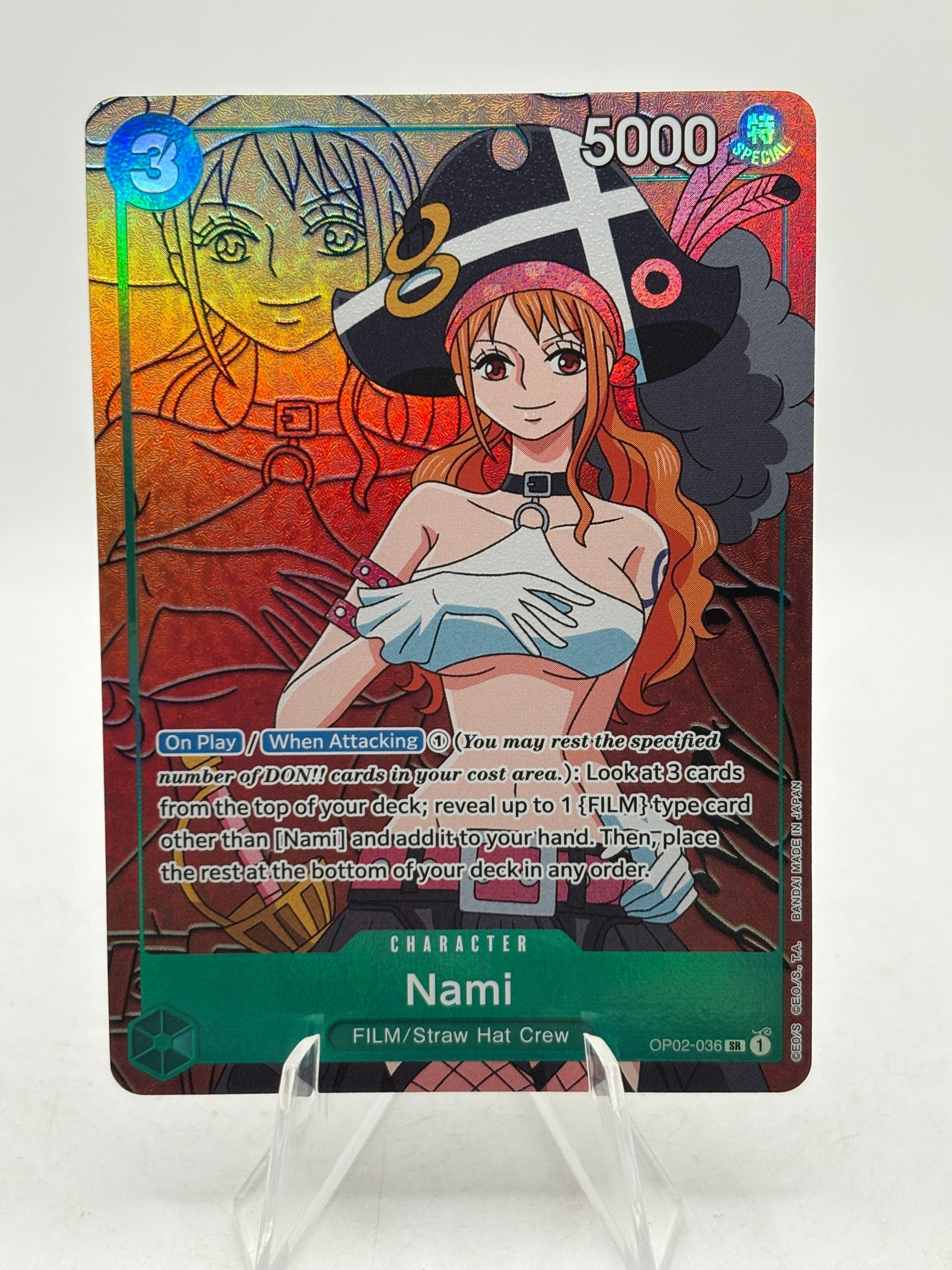 One Piece TCG OP02 - Nami OP02-036 SR Full Art NM FRENLY BRICKS - Open 7 Days image 1