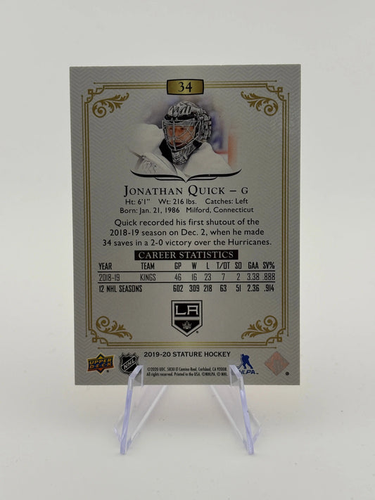 2019-20 Upper Deck Stature Red /75 Jonathan Quick #34 FRENLY BRICKS - Open 7 Days