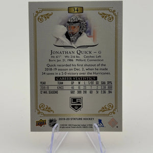 2019-20 Upper Deck Stature Red /75 Jonathan Quick #34 FRENLY BRICKS - Open 7 Days